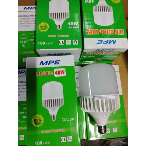 FREE SHIP  Bóng Đèn Led Búp Trụ MPE- Bóng Led Trụ 50w, 40w 30w 20w MPE (Thân Nhôm) Cao Cấp