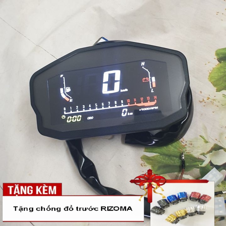 Đồng hồ điện tử xe máy DUCATI  - Đồng hồ điện tử LCD xe DUCATI - Tặng ngay đôi chống đổ răng cưa - B2098
