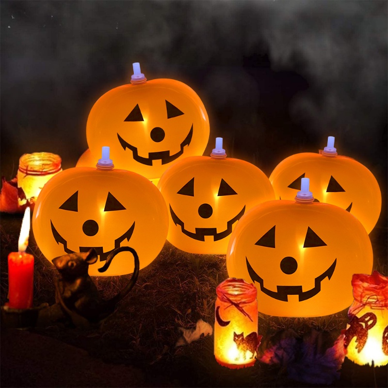 Bong Bóng Có Đèn LED Hình Bí Ngô Trang Trí Halloween