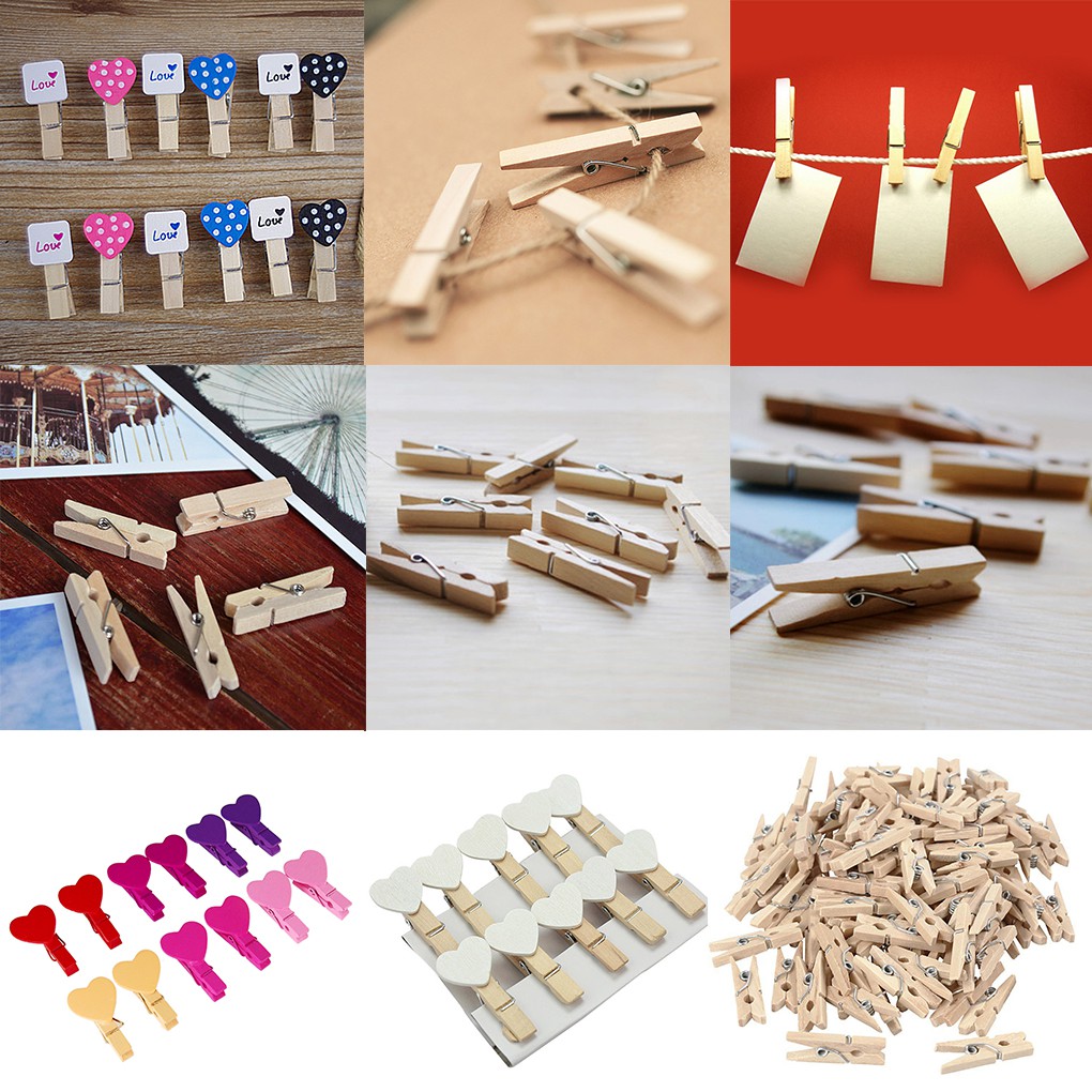 Bộ 100 kẹp gỗ mini kích thước 2.5x0.3cm