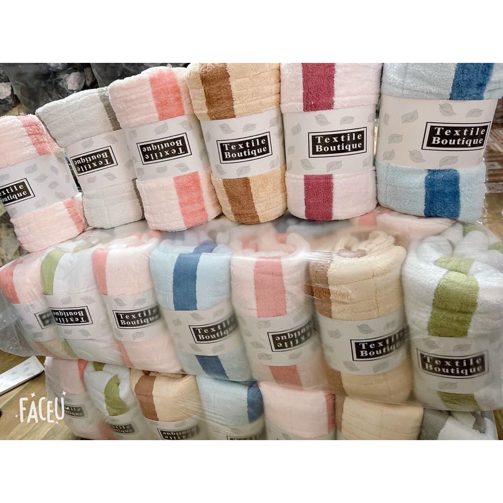 khăn tắm kẻ ô cao cấp sợi bông size 50x100cm