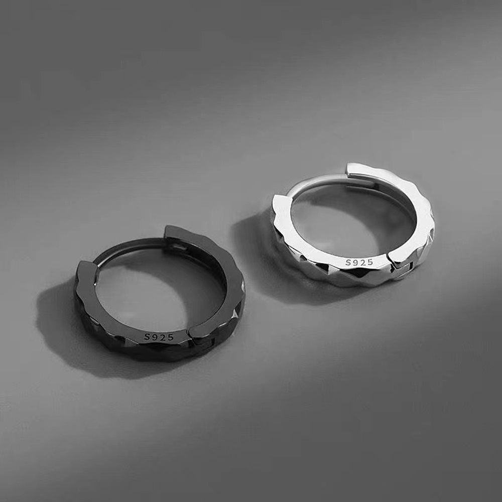 Hoa tai dáng tròn bằng đồng phong cách Hàn Quốc cá tính dành cho nam và nữ