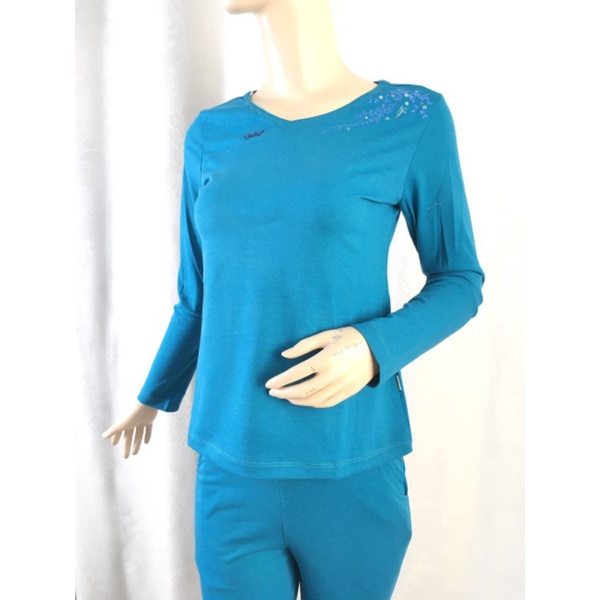 Đồ bộ mặc nhà thu đông trung niên chất thun cotton dài tay cho mẹ Sannyny code 2061