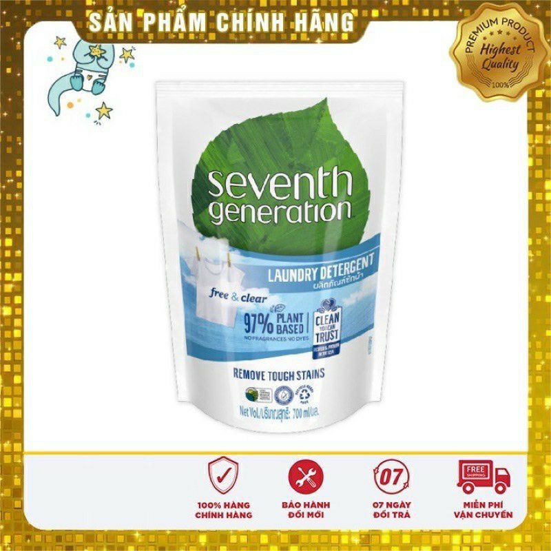 Nước giặt  gốc thực vật Seventh Generation Free and Clear không mùi 700ML