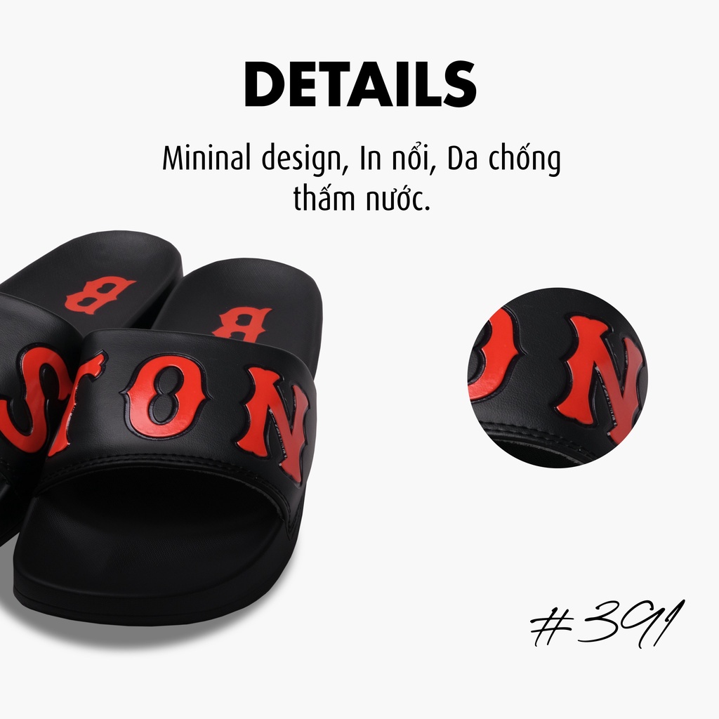 Cao cấp dép quai ngang MLB BOS Ton