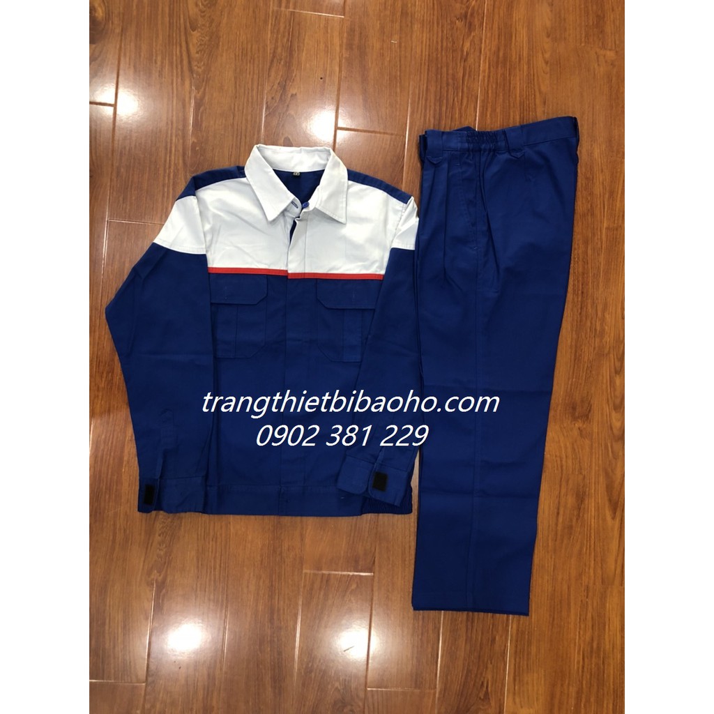 Bộ quần áo bảo hộ Foil kaki liên doanh thấm hút mồ hồi DN04 - hình thật