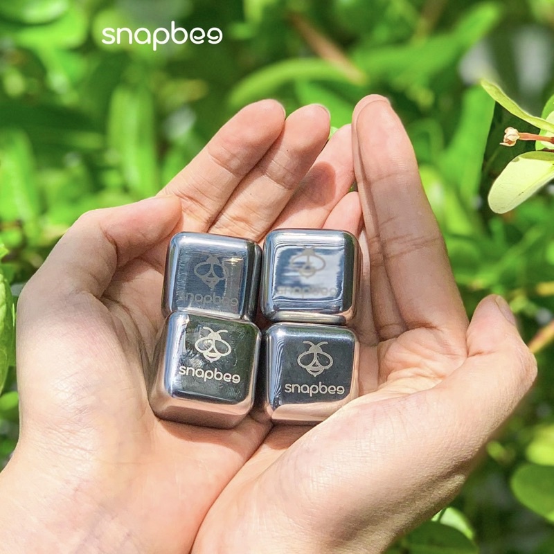 Đá Lạnh Vĩnh Cửu Inox 304 Cao Cấp Snapbee Hộp 4 Viên 🧊