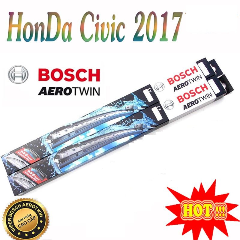 { HONDA CIVIC đời 2017 }Bộ 2 Gạt mưa dành cho xe Honda CiVic đời 2017 BOSCH loại AEROTWIN 18&quot; và 26&quot;