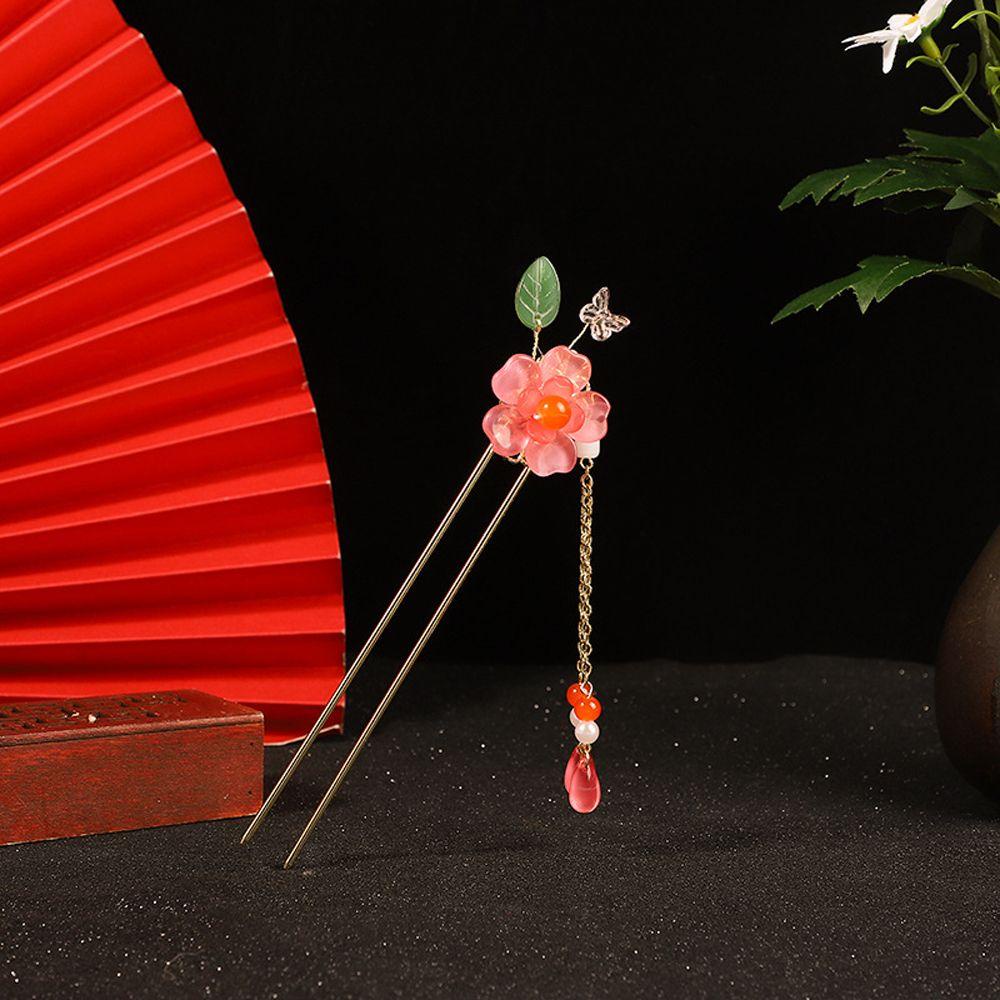 Trâm Cài Tóc Đính Hạt Phong Cách Retro Cho Cô Dâu|Nĩa Cài Tóc Phong Cách Trung Hoa