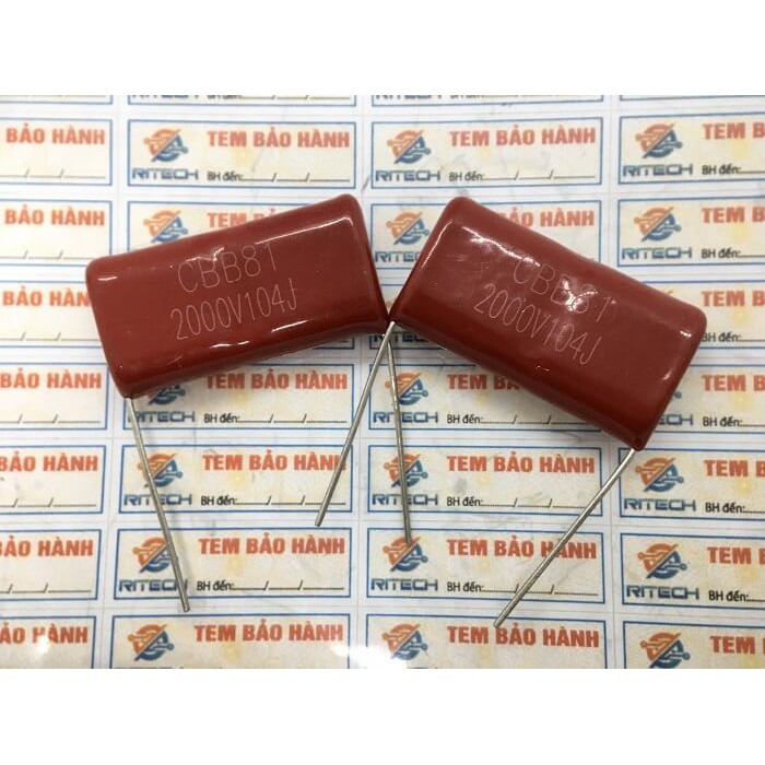 [Combo 5 chiếc] CBB81 Tụ Điện Cao Áp 2000V-104J 0.1UF 31mm