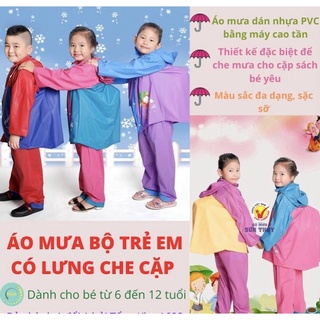 Áo mưa trẻ em bộ áo đi mưa có lưng che cập-áo mưa cho bé