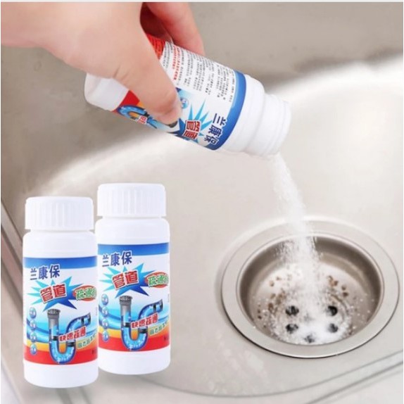 Bột thông cống, khử khuẩn cho đường ống nhà vệ sinh, nhà tắm, bồn rửa SIÊU TỐC tiện lợi 110G