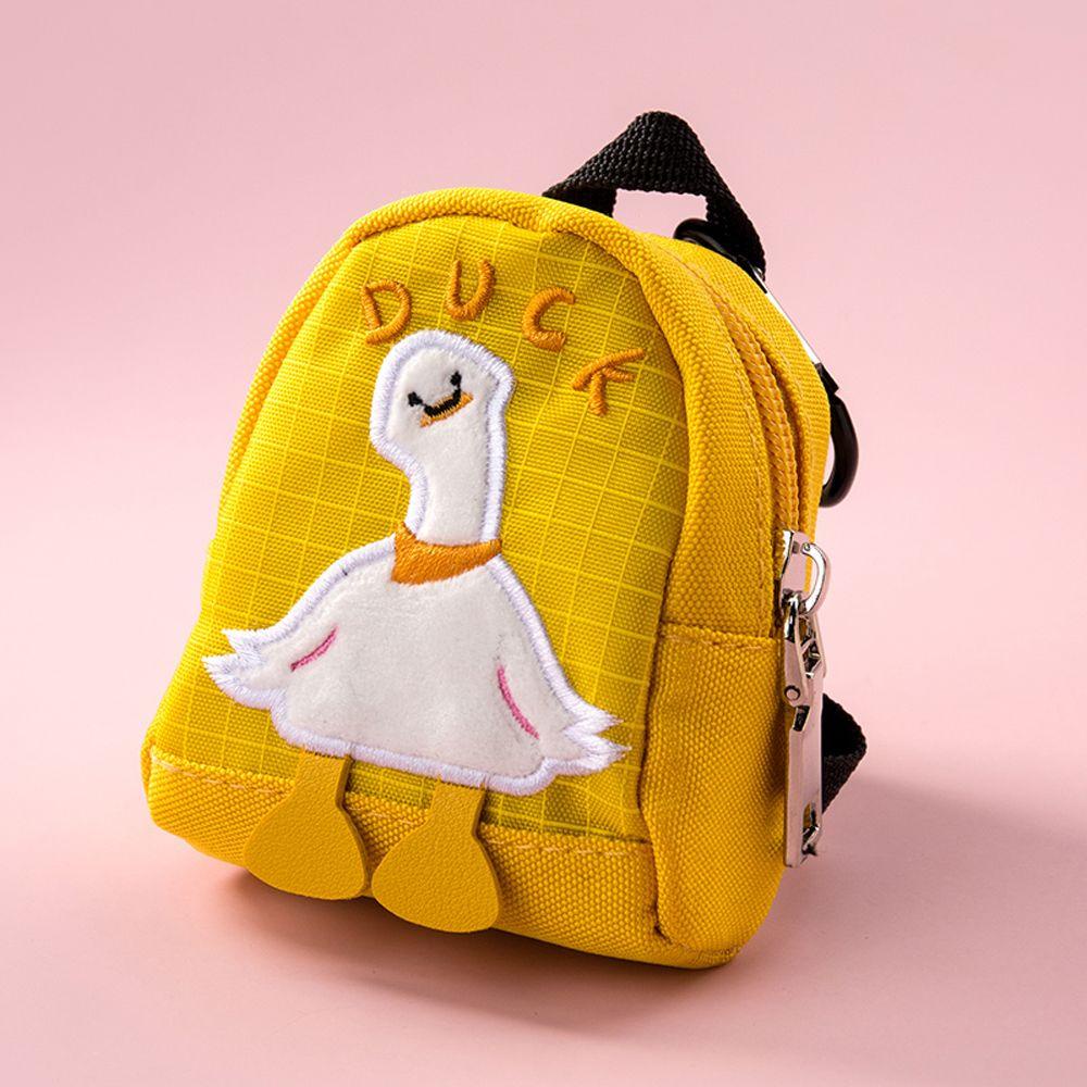 Ví Vải Canvas Đựng Tiền Xu / Thẻ / Tai Nghe Hình Vịt Hoạt Hình Dễ Thương Cho Bé Gái