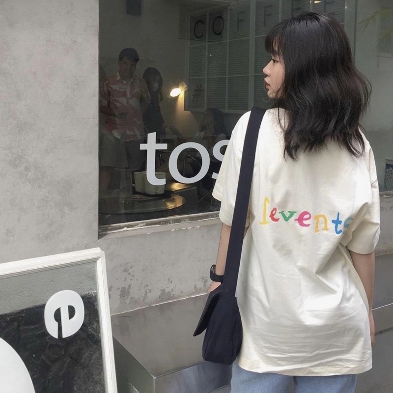 Áo thun tay lỡ Unisex LEVENTS LOVE màu KEM ❤️/Nam nữ unisex/Áo phông cổ tròn form rộng Jaystoree ❤️