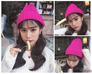 Mũ len beanie vintage