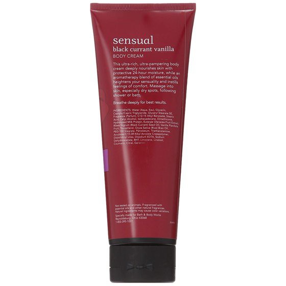 Kem dưỡng ẩm cơ thể Bath &amp; Body Works Aromatherapy Sensual BLACK CURRANT VANILLA Body Cream 226g (Mỹ)