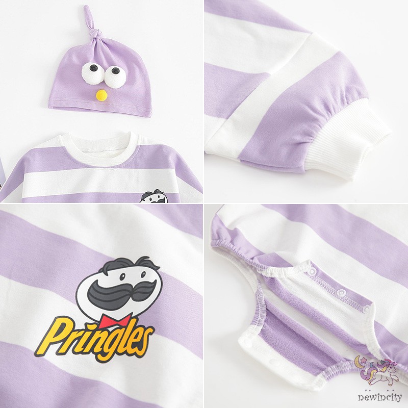 Bộ đồ liền thân kèm nón họa tiết hoạt hình xinh xắn cho trẻ sơn sinh
