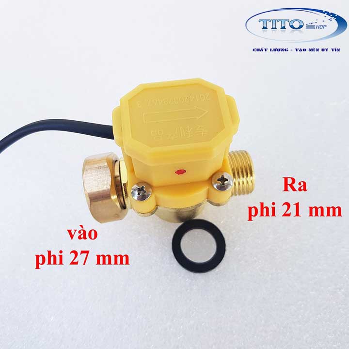 CÔNG TẮC CẢM BIẾN DÒNG CHẢY dùng cho máy bơm tăng áp - Công suất 150W - Phi ra 21mm, vào 27mm