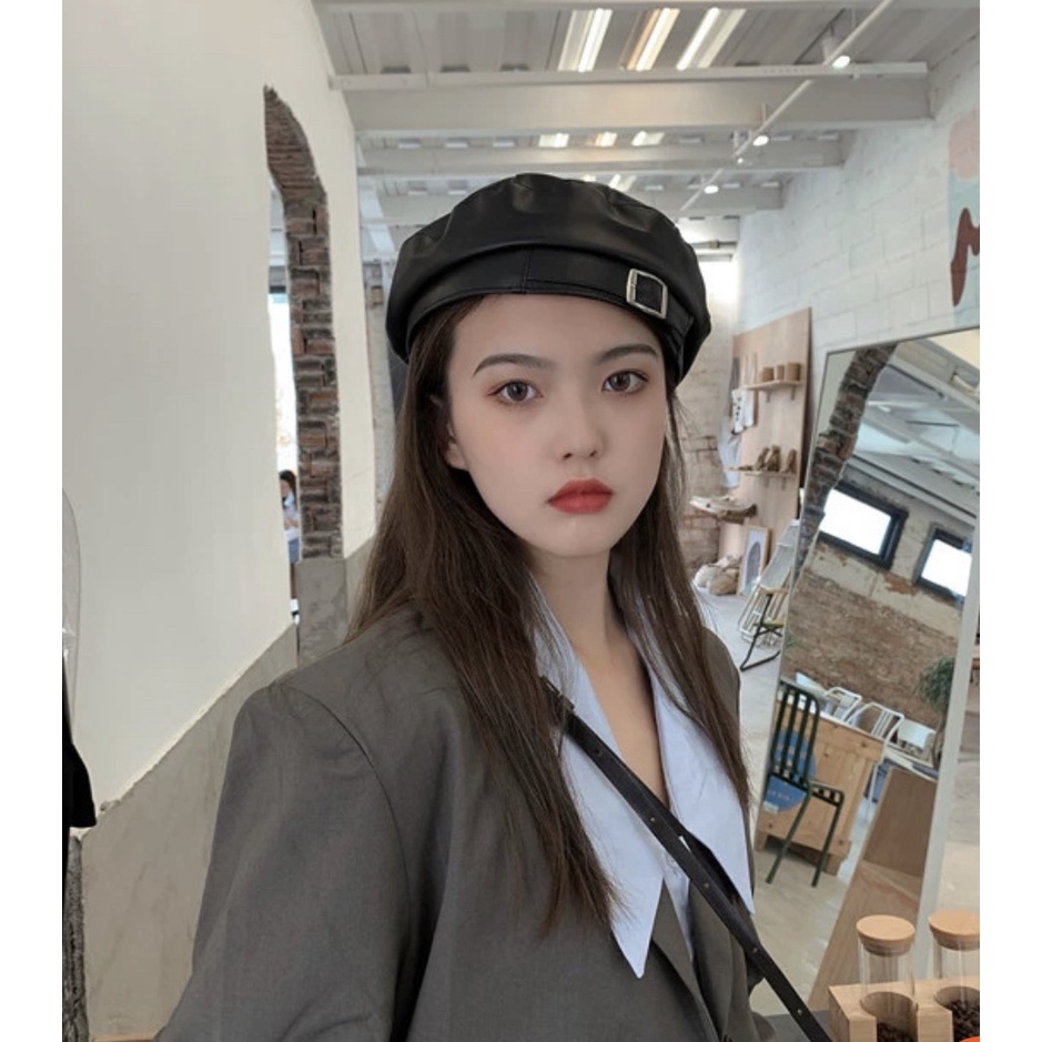 Mũ baret hải quân khuy cài thời trang cho nữ