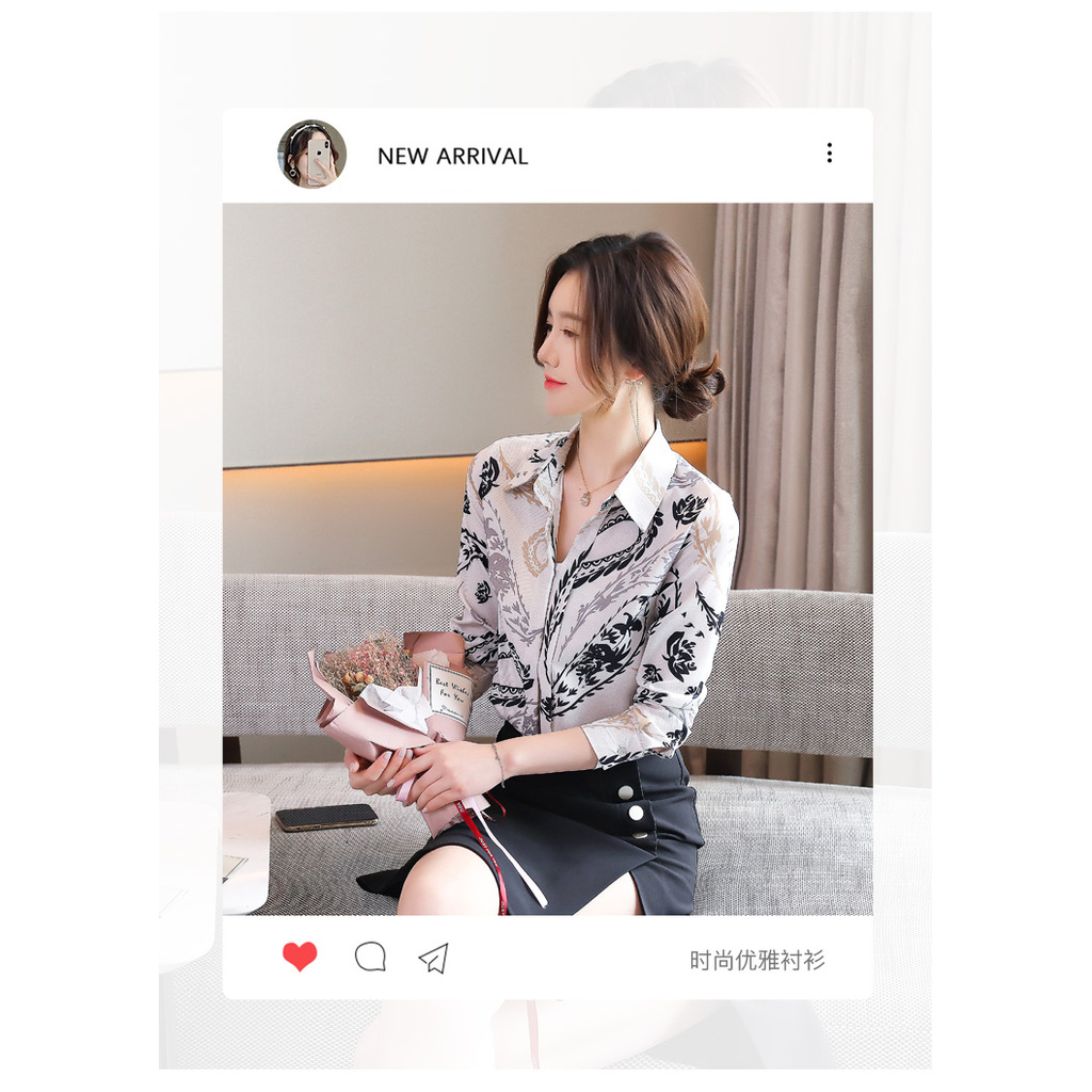 Áo Sơ Mi Nữ Tay Dài In Họa Tiết Cổ Điển Thời Trang Xuân Thu 2021 | BigBuy360 - bigbuy360.vn