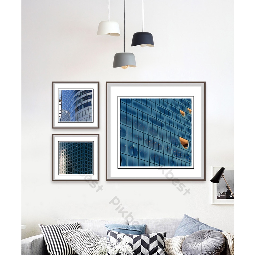 In hình ép gỗ Laminate TRANH SƯU TẦM - Mẫu 3 (3 Vuông To Nhỏ 2x15x15 1x30x30, 2x20x20 1x40x40). In ảnh theo yêu cầu