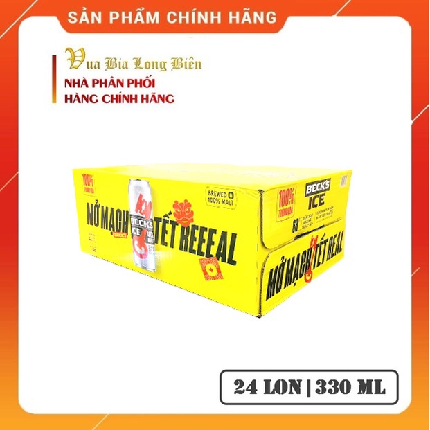 Bia BECK'S ICE - Bia chuẩn Đức bất ngờ sảng khoái, Thùng tiêu chuẩn 24 lon/can x 330ml
