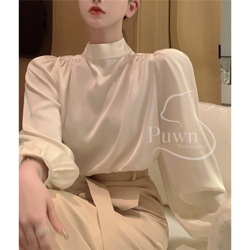 Sơ mi 2 kiểu phong cách tiểu thư Hàn Quốc thanh lịch mặc được cả hai mặt Puwn Shop