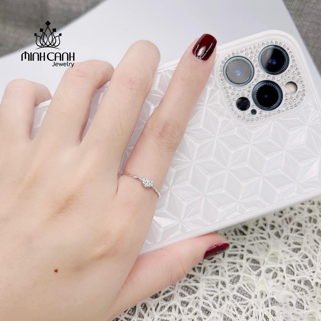 Nhẫn Bạc Xoắn Mảnh Trái Tim - Minh Canh Jewelry
