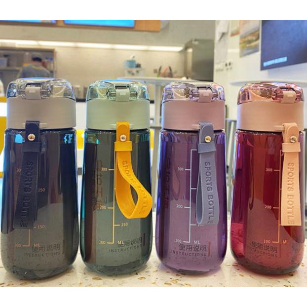 Bình Nước Thể Thao 350ml 550ml Nút Nhấn Nắp Bật Tự Động