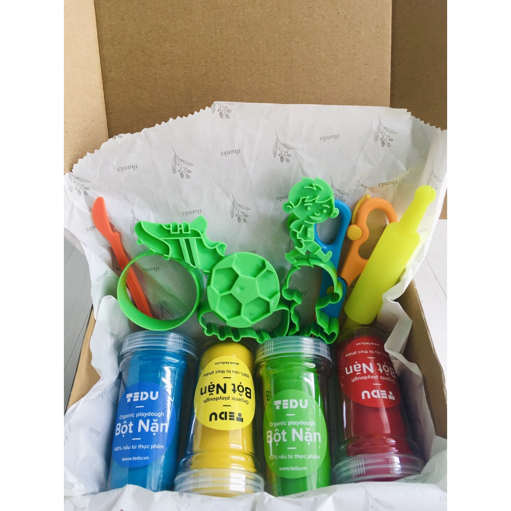 Combo bột nặn đất nặn an toàn TEDU quà tặng bé trai
