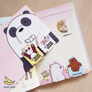 Set 4 bookmark kẹp sách nam châm anh em gấu Bare Bear Chúng tôi đơn giản là gấu