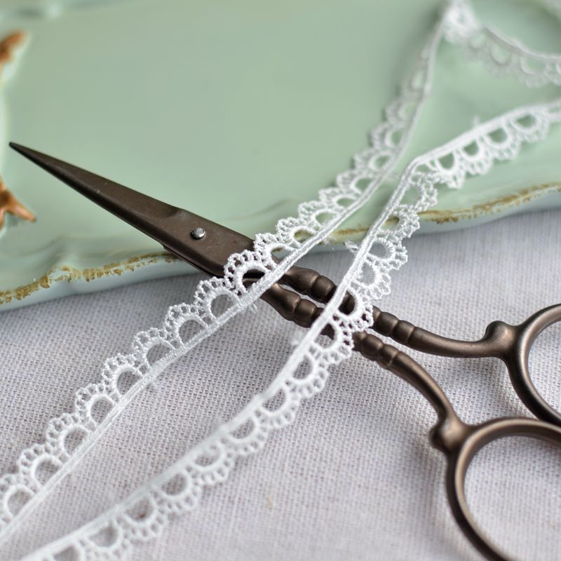 1m Dây Ren Hình Vương Miện Màu Trắng Đen Trang Trí Quần Áo Diy