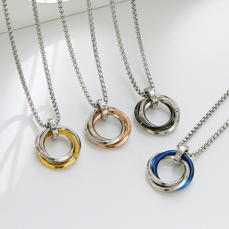 Vòng cổ mặt nhẫn màu vàng/bạc 60cm # 5040