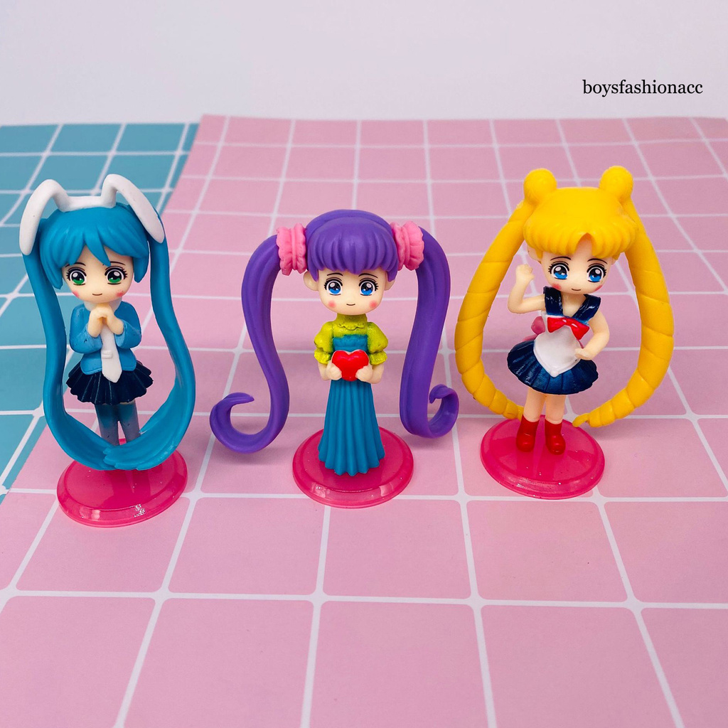 SAILOR MOON Set 6 Mô Hình Đồ Chơi Nhân Vật Thủy Thủ Mặt Trăng