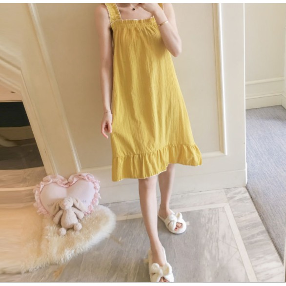 Váy ngủ 2 dây váy mặc ở nhà mùa hè dễ thương ngọt ngào  phong cách Hàn Quốc
