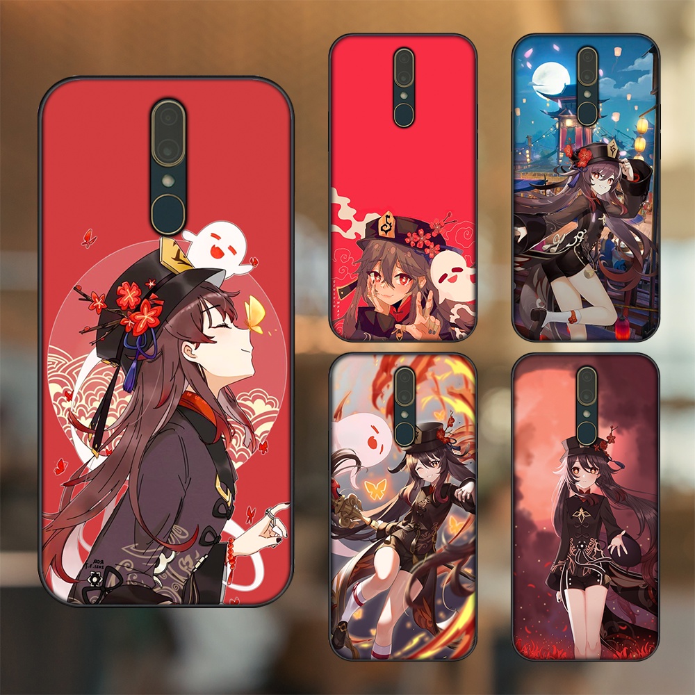 Ốp lưng Oppo F11 viền đen in hình Hutao Genshin Impact