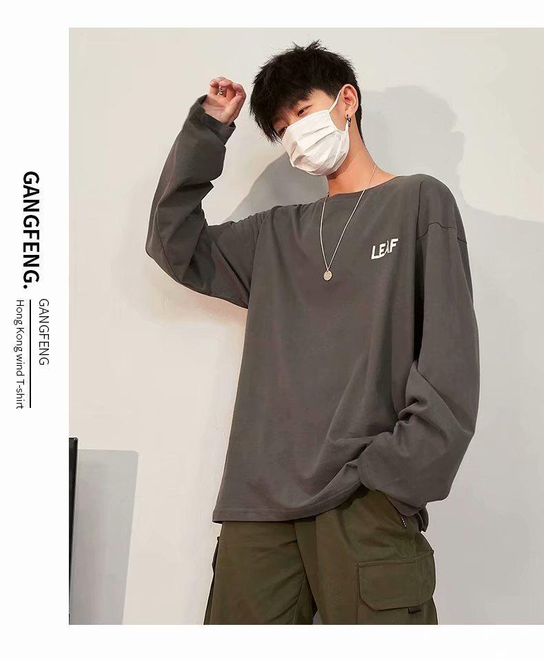 Áo Thun Nam Tay Dài Dáng Rộng Phong Cách Nhật Bản Thời Trang 3 Màu Size M-5XL