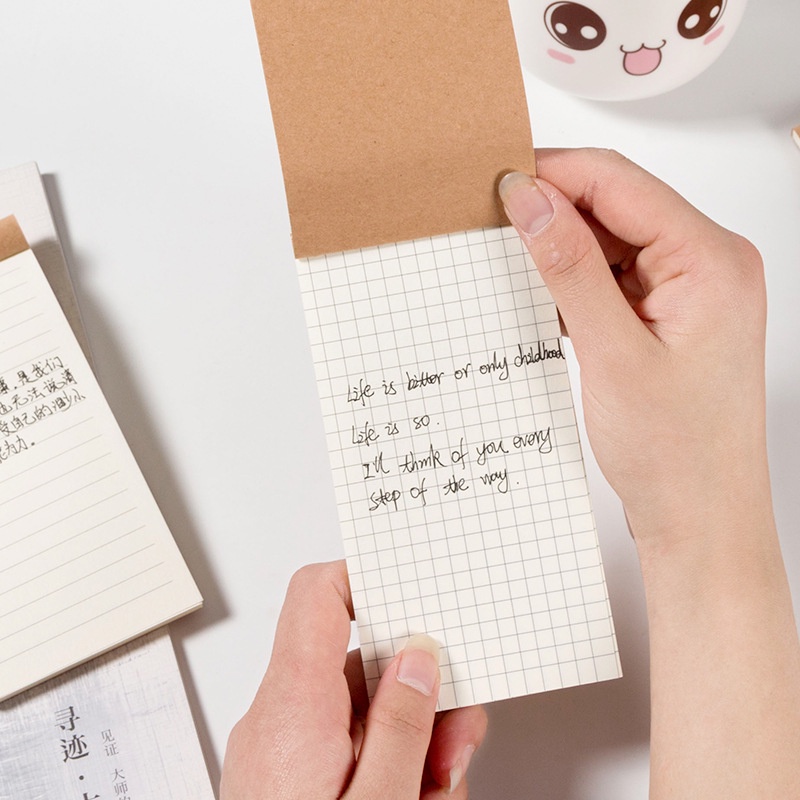 1 Sổ Tay Ghi Chú Bằng Giấy Kraft Có Thể Xé Được Sáng Tạo Phong Cách Hàn Quốc