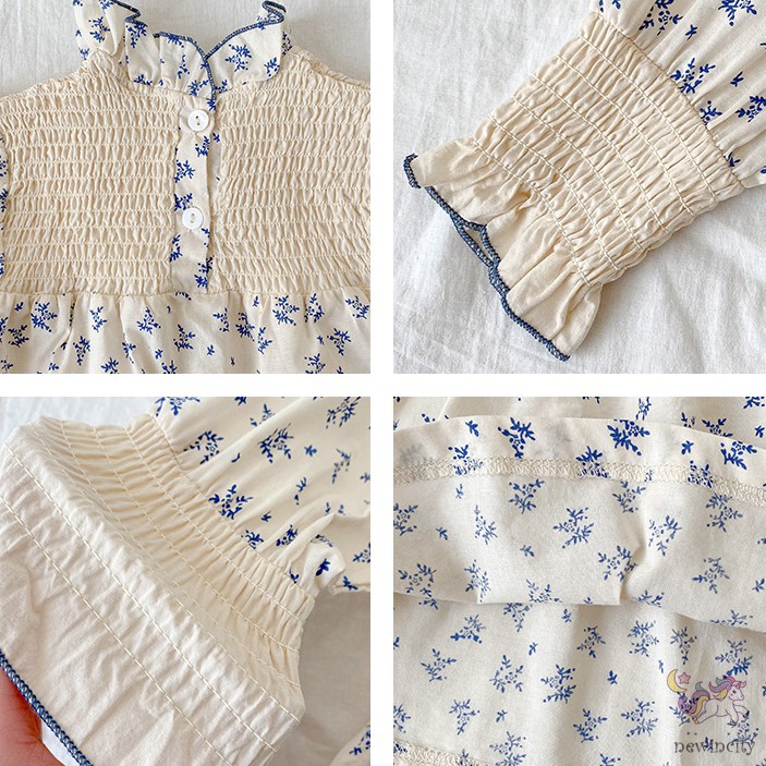 Áo sơ mi tay phồng in họa tiết hoa xinh xắn cho bé gái