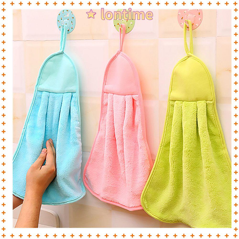 1 Khăn Lau Tay Treo Tường Bằng Vải Nhung San Hô Hai Lớp Siêu Thấm Hút 33*20cm