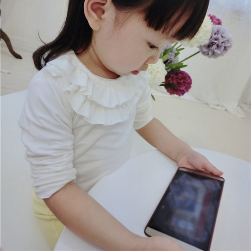 Áo thun cotton tay dài kiểu dáng công chúa dùng cho bé gái