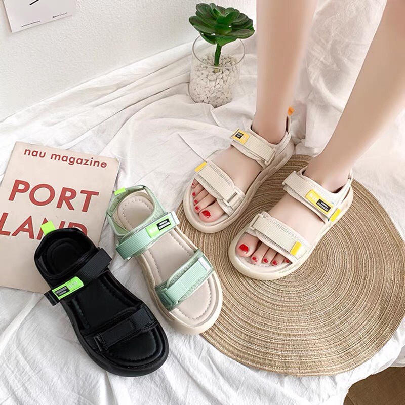 Sandal Nữ Quai Dán phong cách Hàn Quốc 3 màu Hot Trend cho nữ thời trang đi học đi chơi  [Hàng nhập khẩu]
