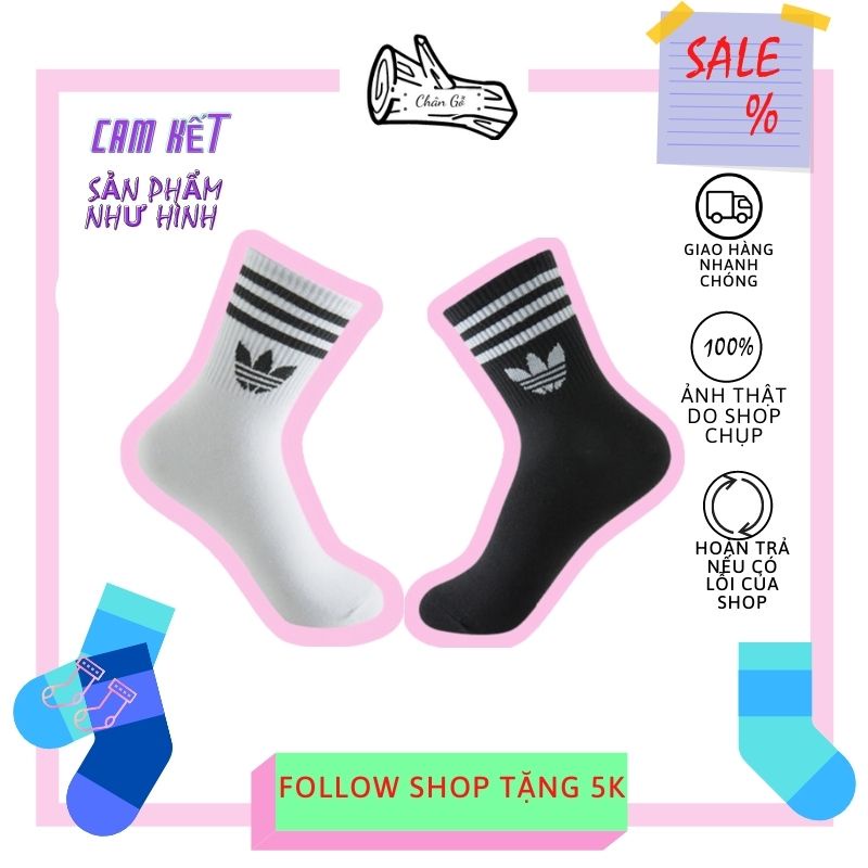 tất cổ cao nữ nam adidas, vớ nữ nam cổ cao, chất cotton mềm mại, thoải mái, chất đẹp. T003