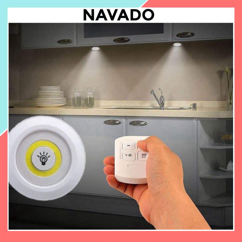 Bộ 3 Đèn led dán tường mini thông minh siêu sáng trang trí ốp trần nhà  cầu thang phòng ngủ tủ ddenf led GY13 NAVADO