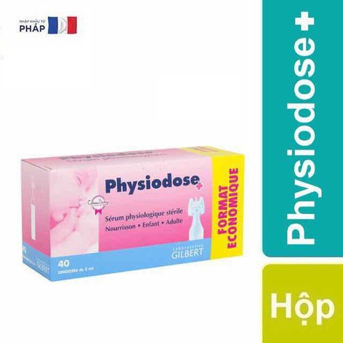 Nước muối sinh lý Physiodose của Pháp - Giúp Kháng Viêm (Hộp 40 ống)