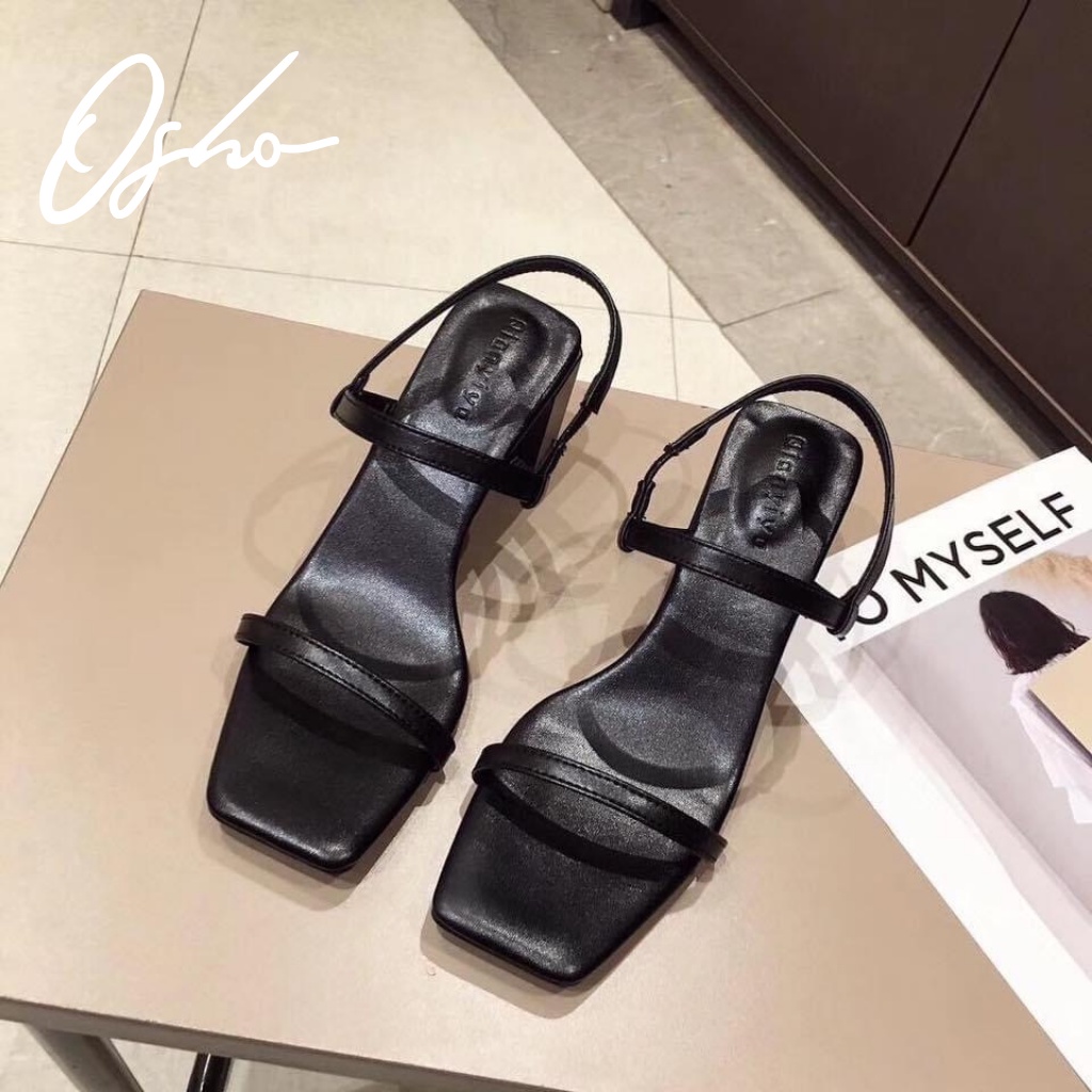 Sandal Cao Gót Nữ OSHO Thiết Kế Quai Mảnh, Gót Vuông Mũi Vuông, Thời Thượng Cao Cấp 2888-2