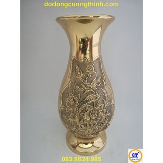 Bình bông Cúc Lớn bằng đồng cao 30cm dày dặn