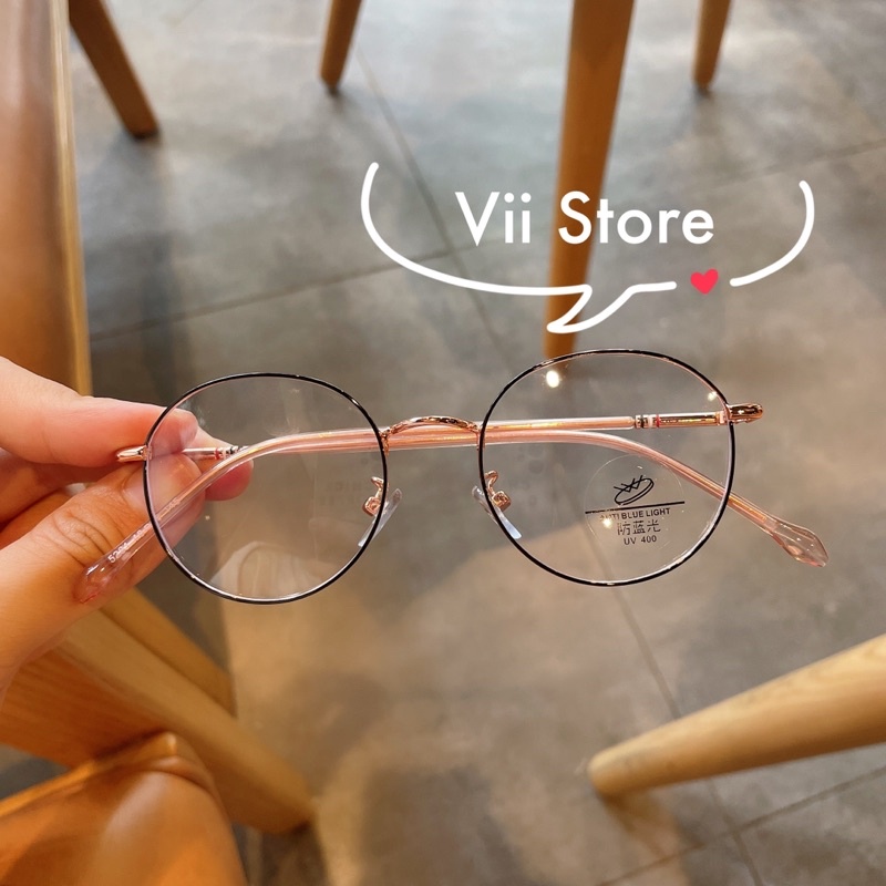 Kính cận nam nữ kim loại thanh mảnh 5281, kèm tròng 0 độ - Vii Store