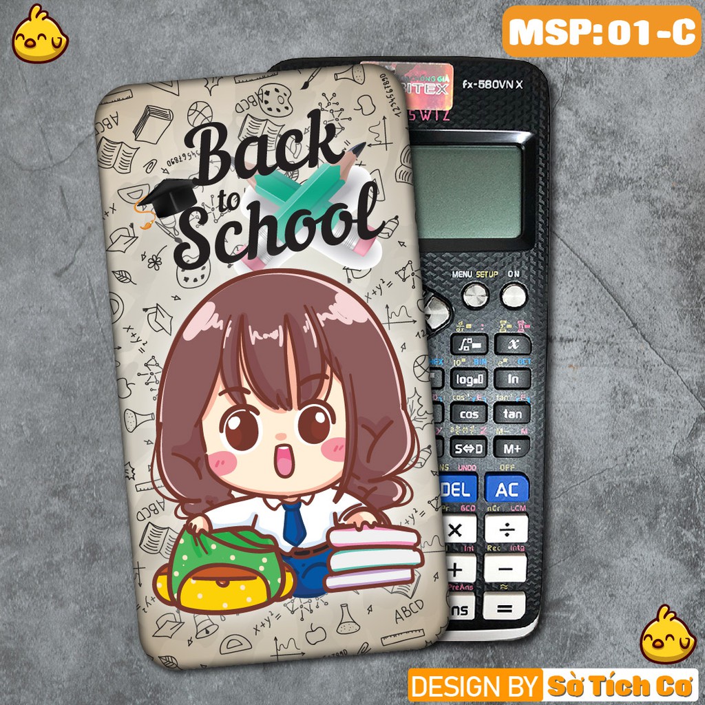 Miếng dán máy tính cầm tay fx-570, fx-580, fx880, Casio, Vinacal,... chủ đề Back to school MSP: 01