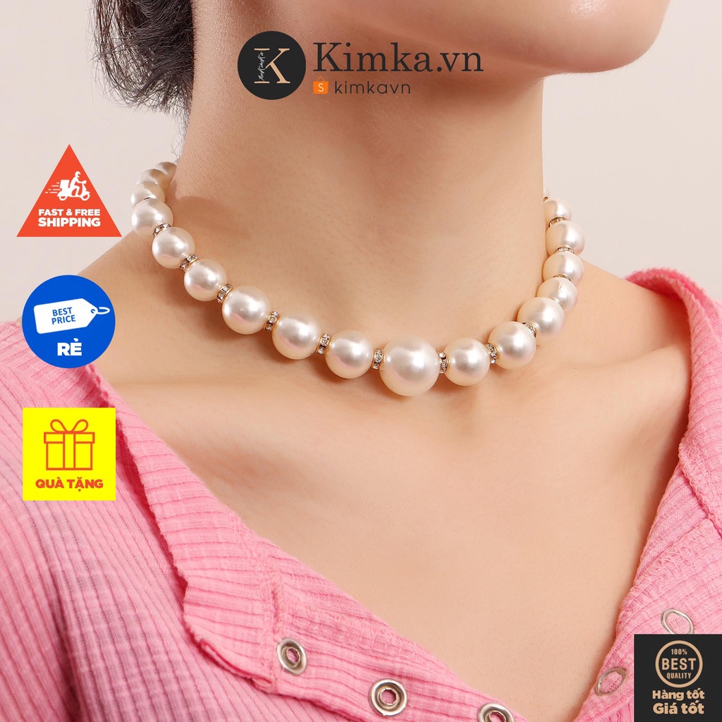 (0738) Vòng Cổ Ngọc Lớn Nổi Bật Sang Trọng Xu Hướng Hàn Quốc